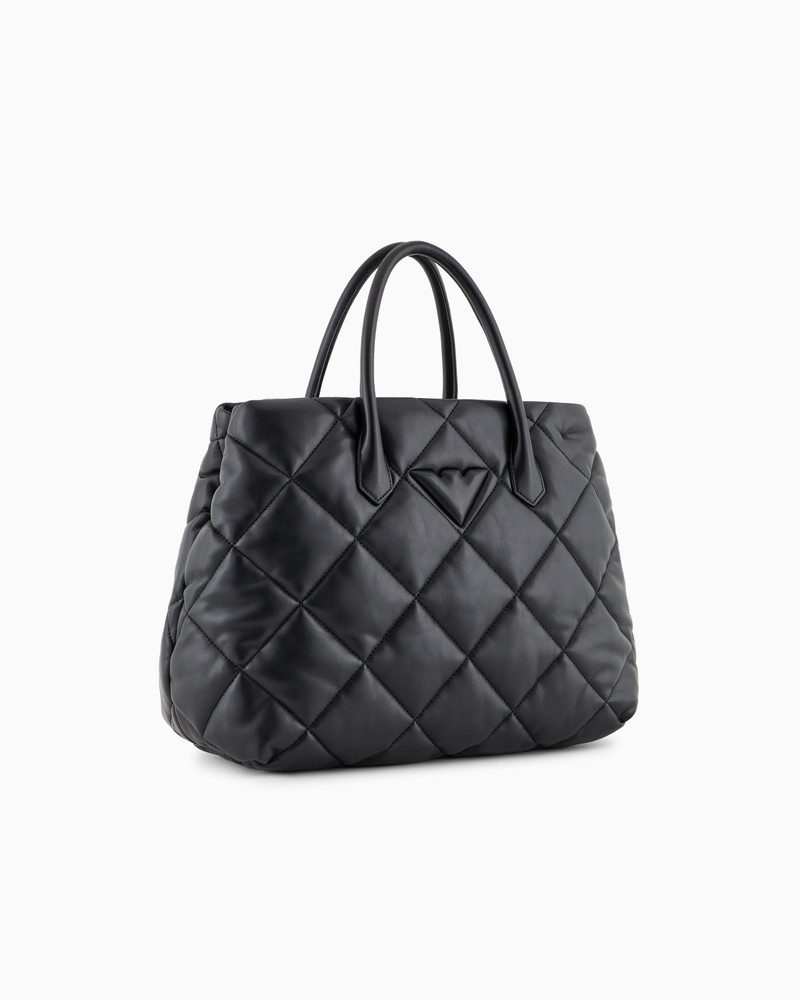 EMPORIO ARMANI QUILTED NAPPA LEATHER-EFFECT LARGE HANDBAG outlook