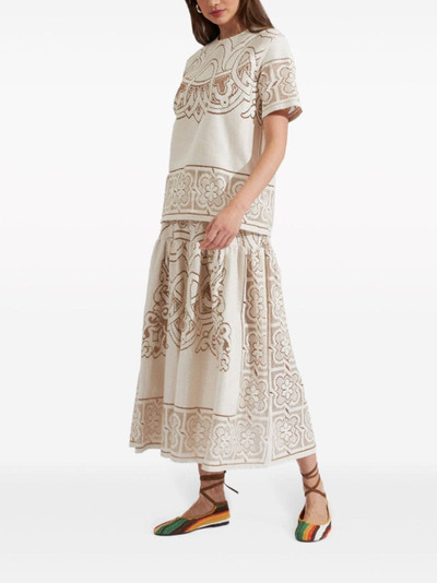 La DoubleJ Lacey Oscar embroidered skirt outlook