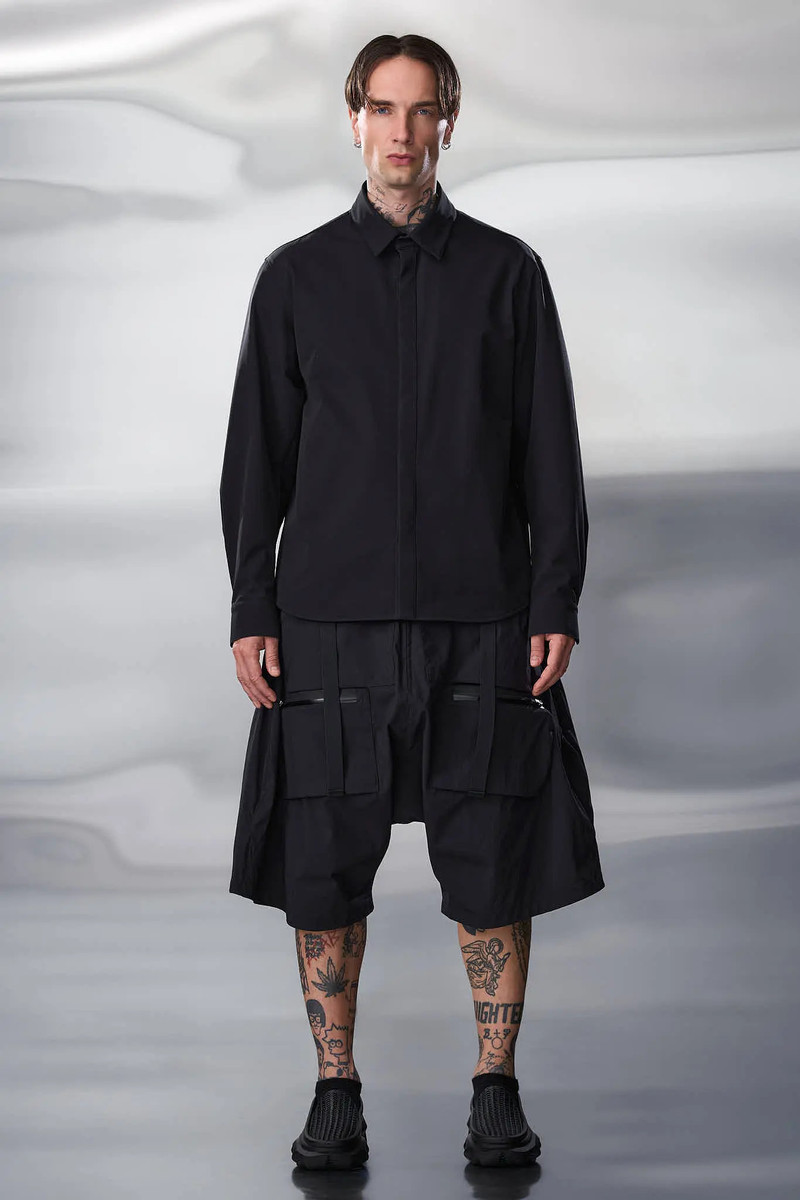 LA10-DS schoeller® Dryskin™ Press Button Shirt Jacket Black 1