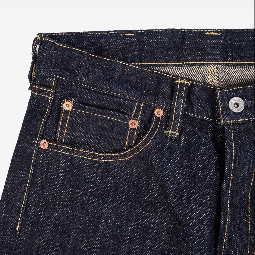 IH-634N 17oz Selvedge Denim Straight Cut Jeans - Natural Indigo - 5