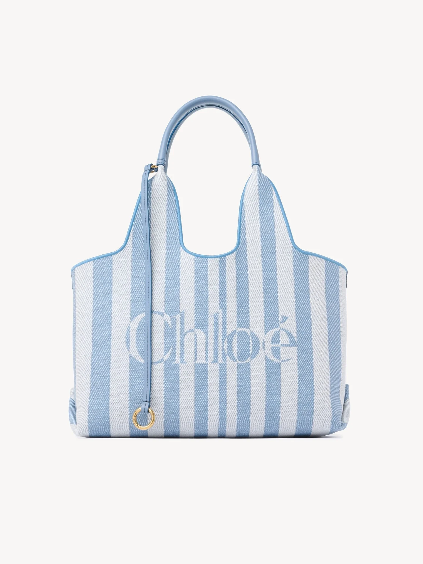 CHLOÉ STRIPY EAST-WEST TOTE BAG IN JACQUARD - 1