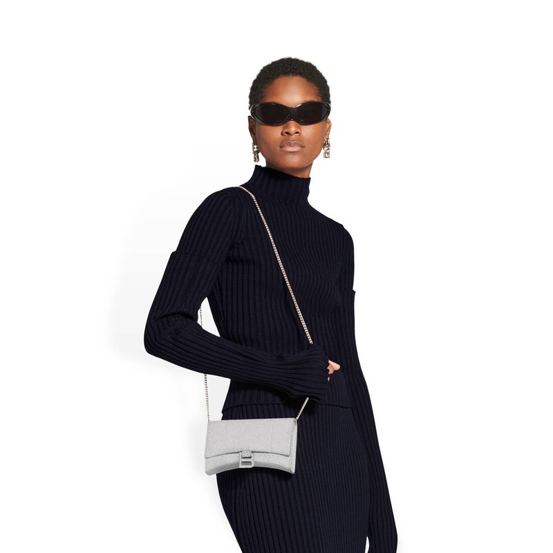 hourglass xs wallet on chain in sparkling fabric 3