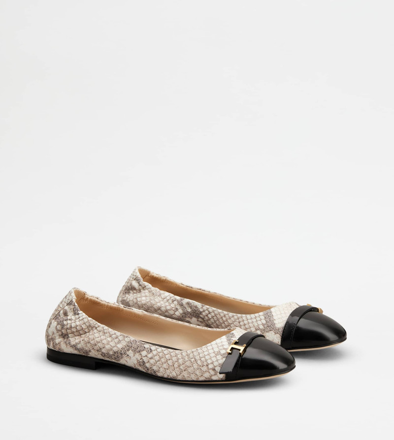 BALLERINAS IN LEATHER - GREY, BLACK, OFF WHITE 3