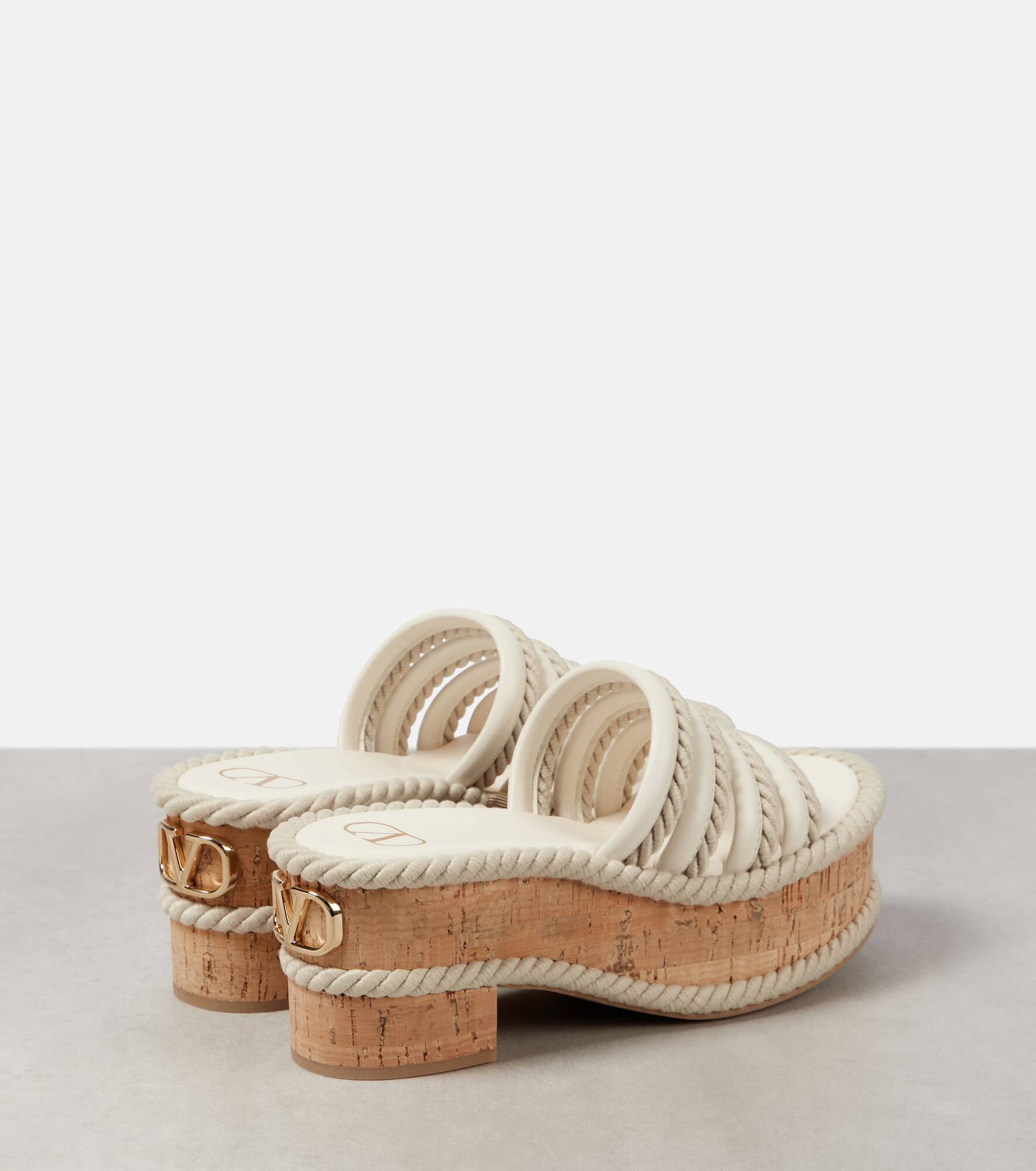 VLogo Summerblocks leather platform mules - 3