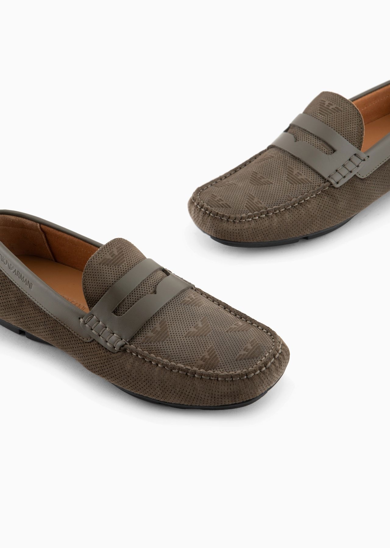 Micro-perforated suede driving loafers - 8