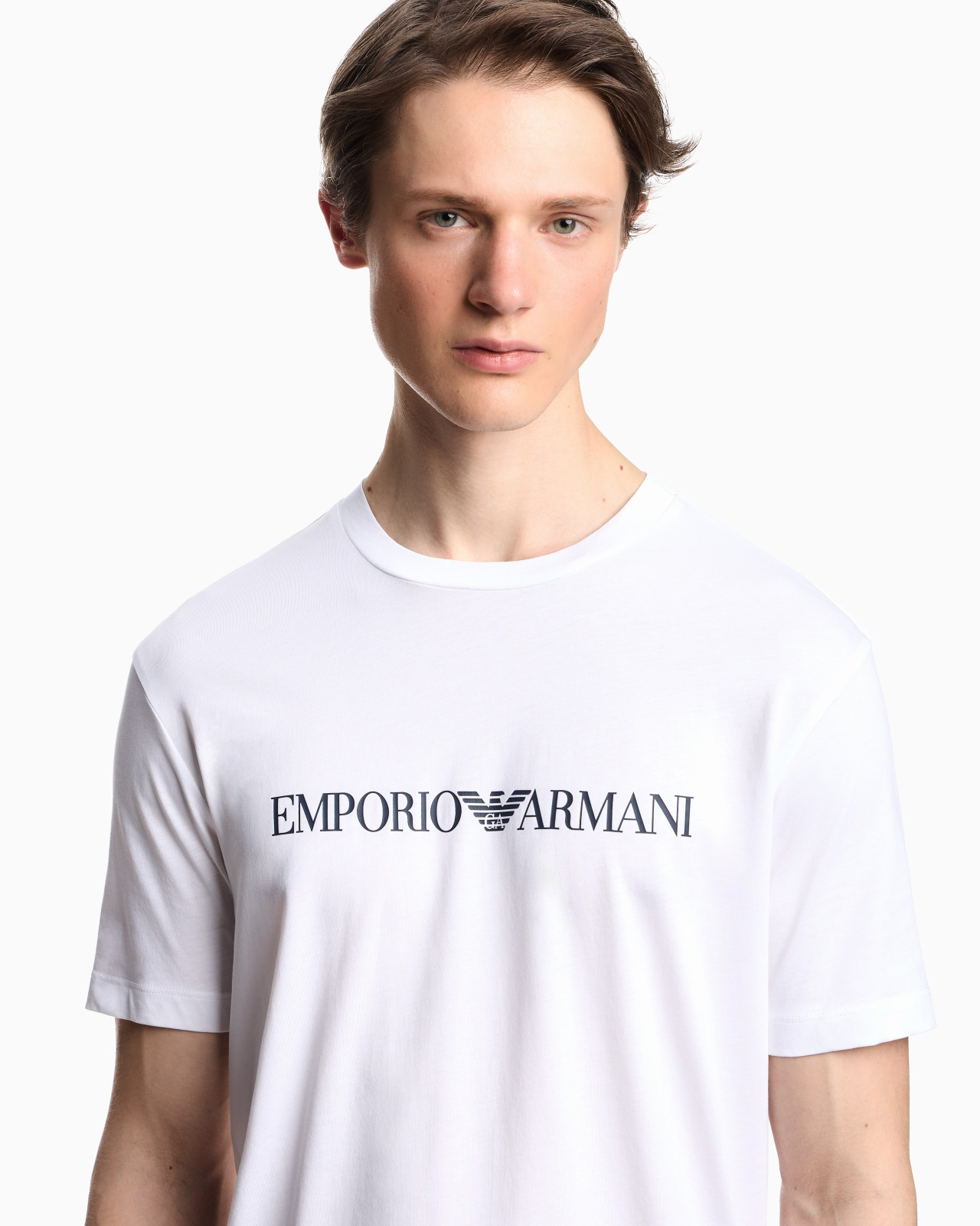 Pima-jersey T-shirt with logo print - 5