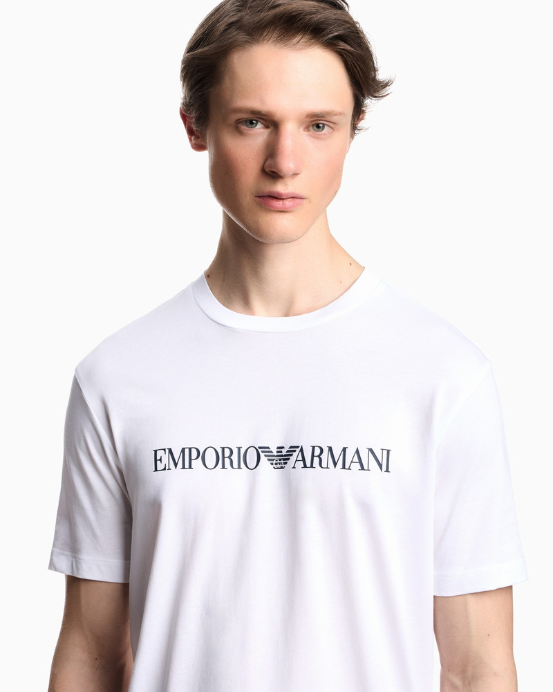 Pima-jersey T-shirt with logo print 5
