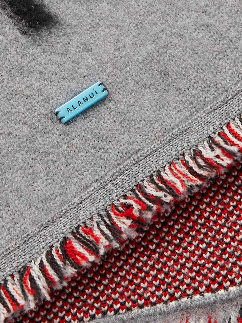 + The Rolling Stones Shawl-Collar Fringed Virgin Wool Jacquard Cardigan 3