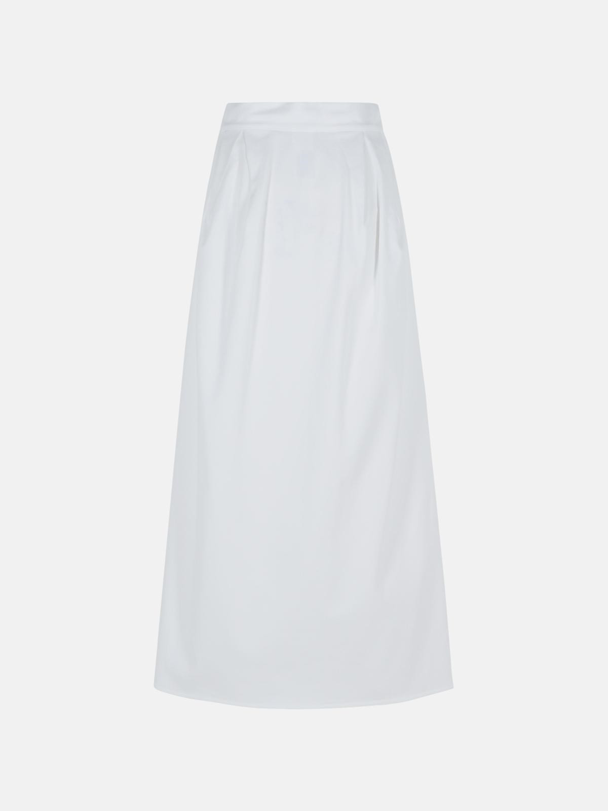 'ALCADE' WHITE COTTON SKIRT - 3