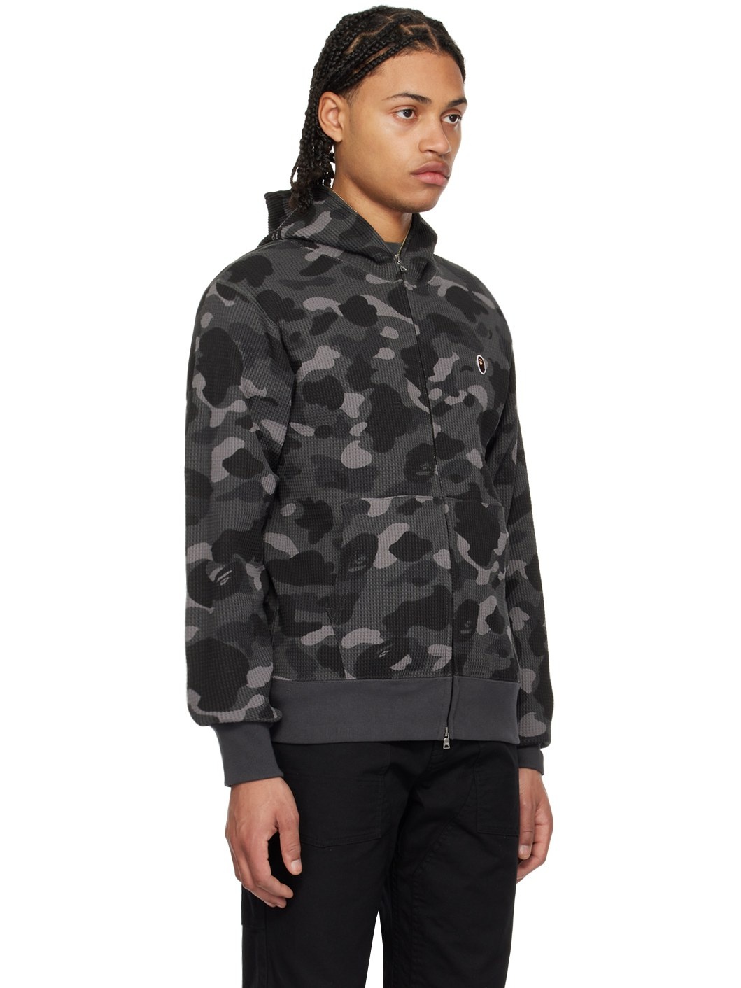 Black Color Camo Hoodie - 2