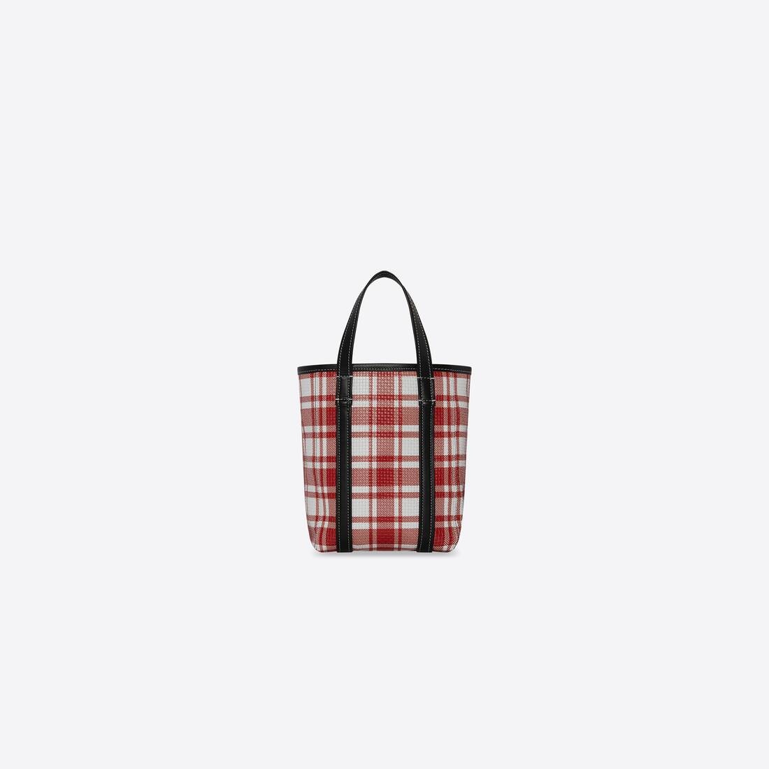 Women's Barbes Small North-south Shopper Bag Check Printed in Red - 2