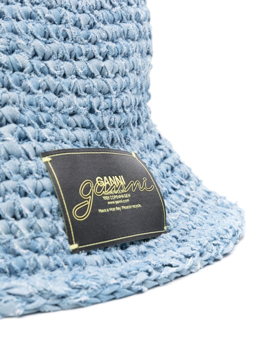 Denim Handknit bucket hat - 2