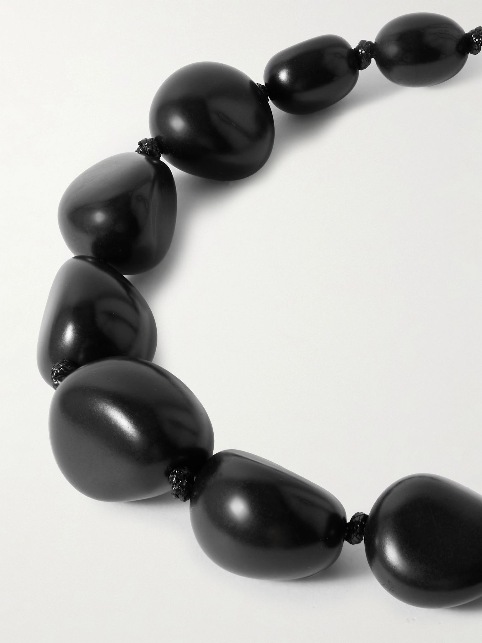 The Statement tagua and leather necklace Black - 4
