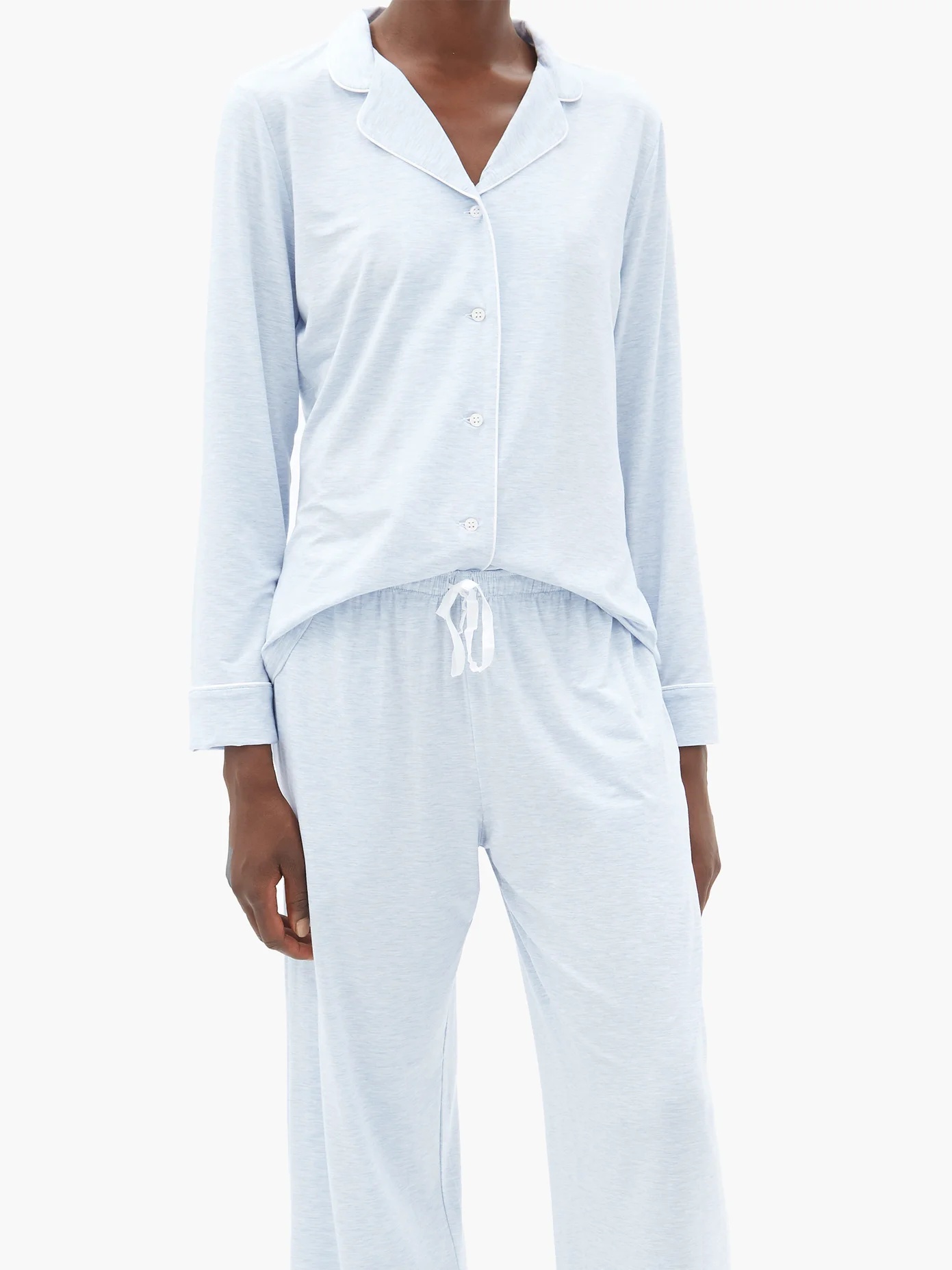 Ethan micromodal-blend fil-á-fil jersey pyjamas - 6