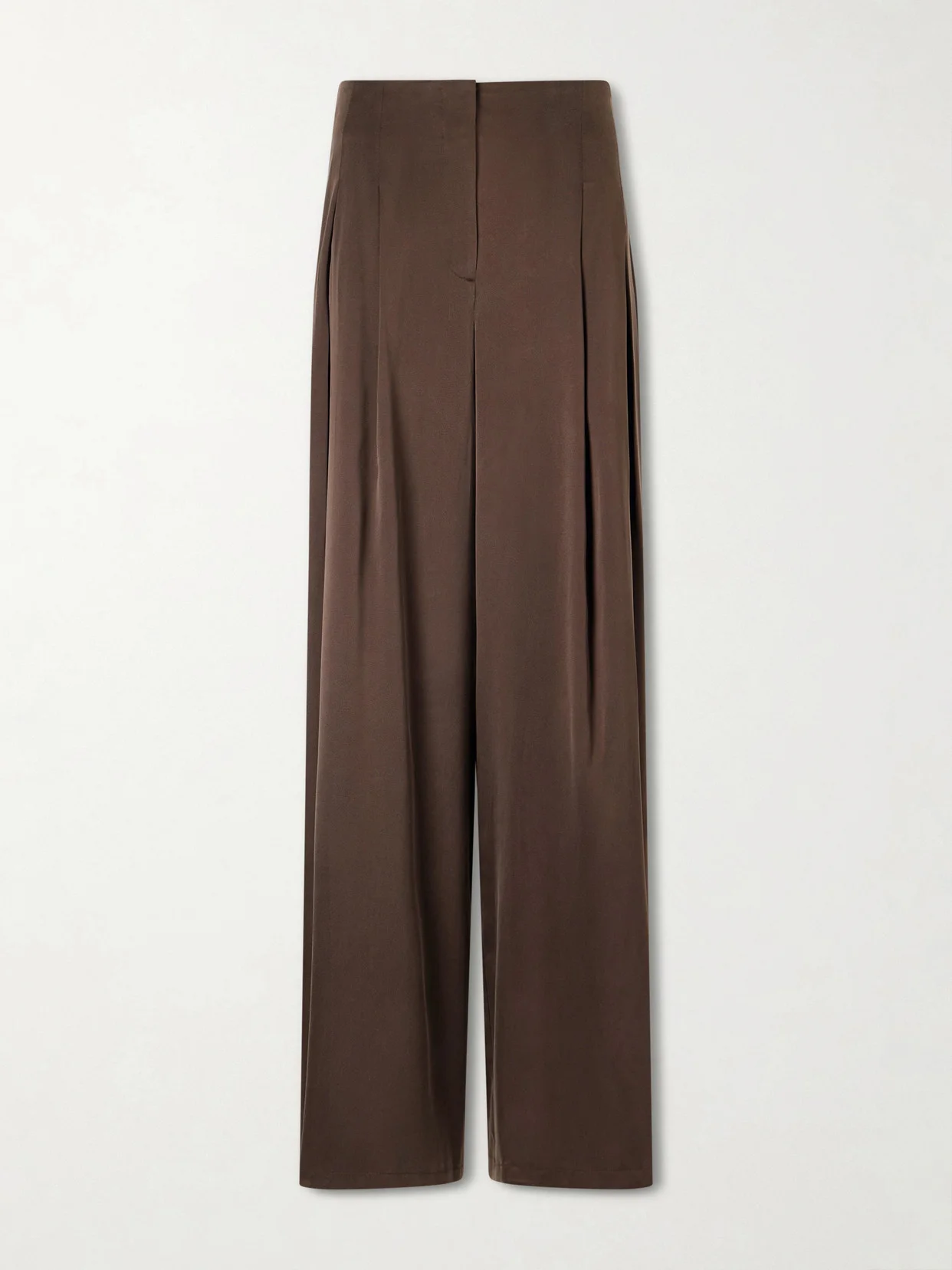 Drew Silk-blend Charmeuse Wide-leg Pants - 1