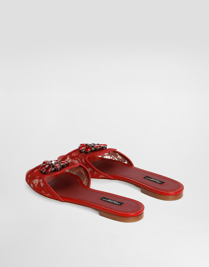 Dolce & Gabbana Slippers in lace with crystals outlook