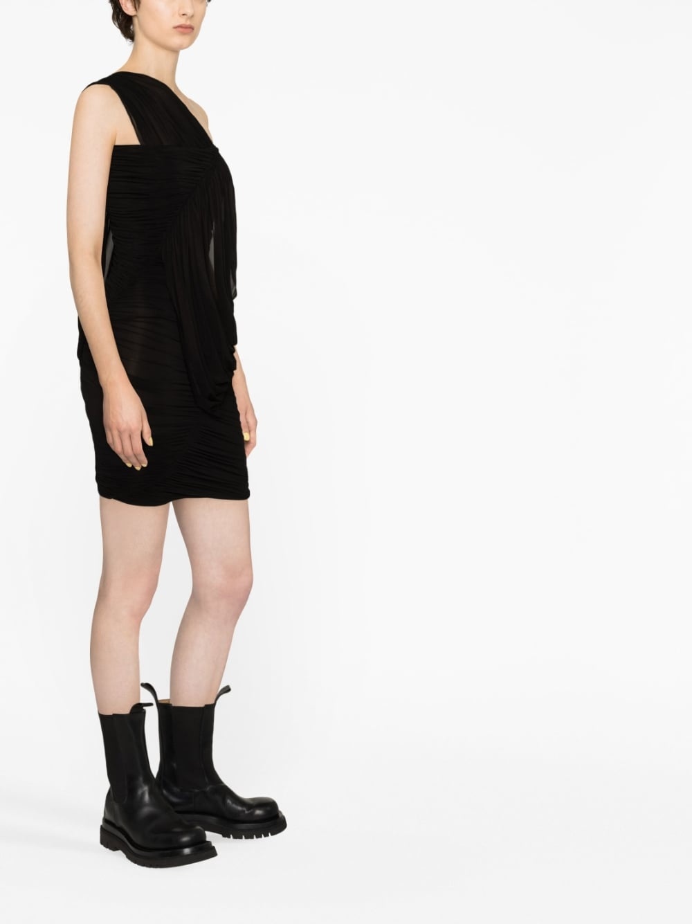 one-shoulder ruched minidress - 4