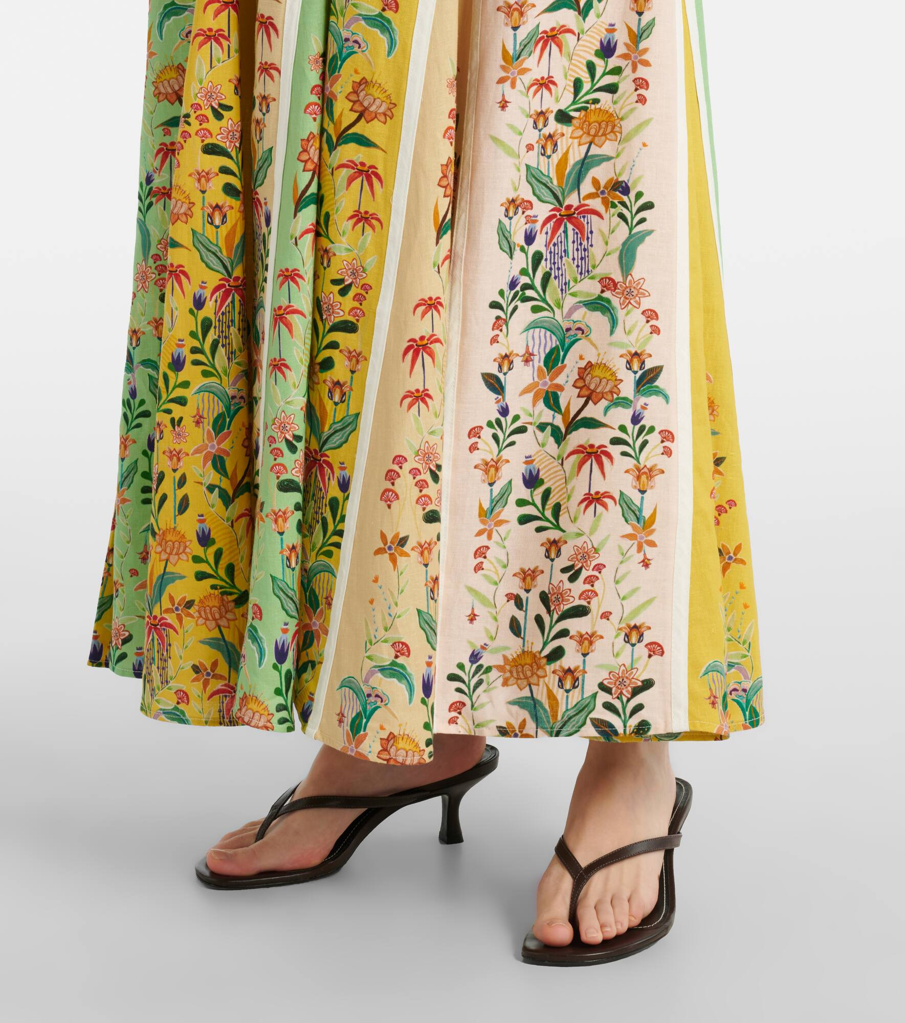 Floral linen-blend maxi dress - 5