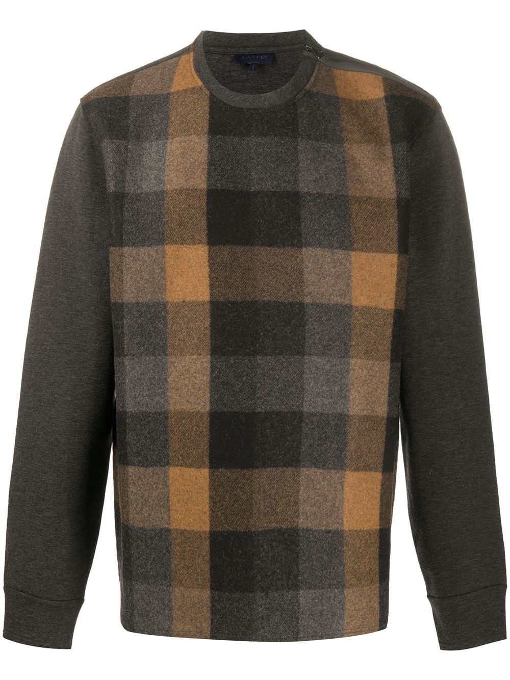 brushed check sweatshirt - 1