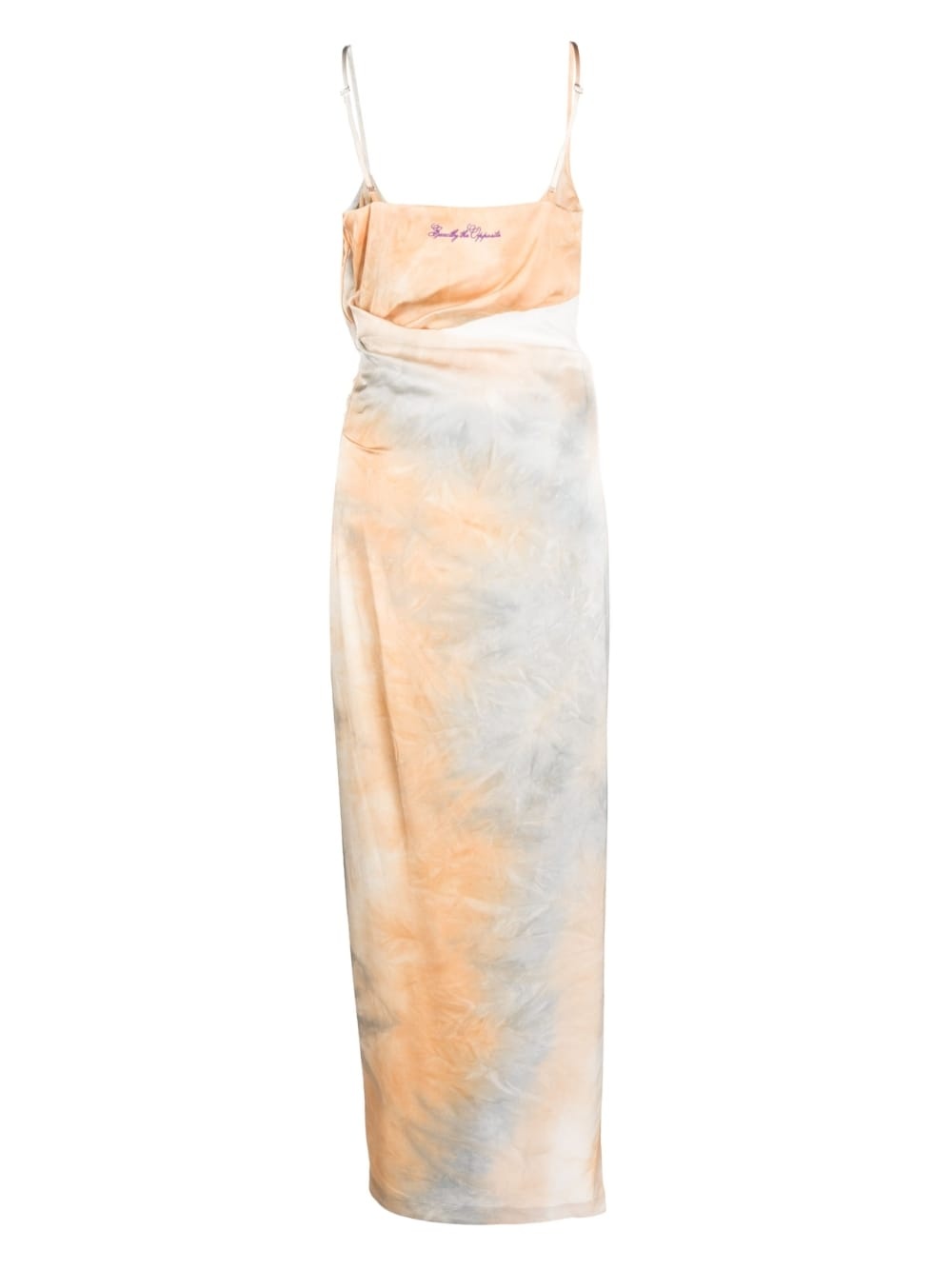 tie-dye draped slip dress - 2