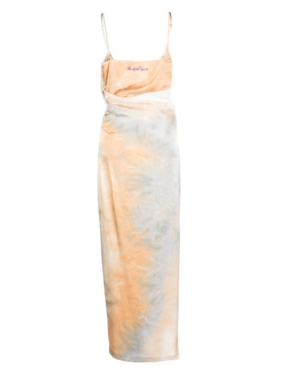 Off-White tie-dye draped slip dress outlook