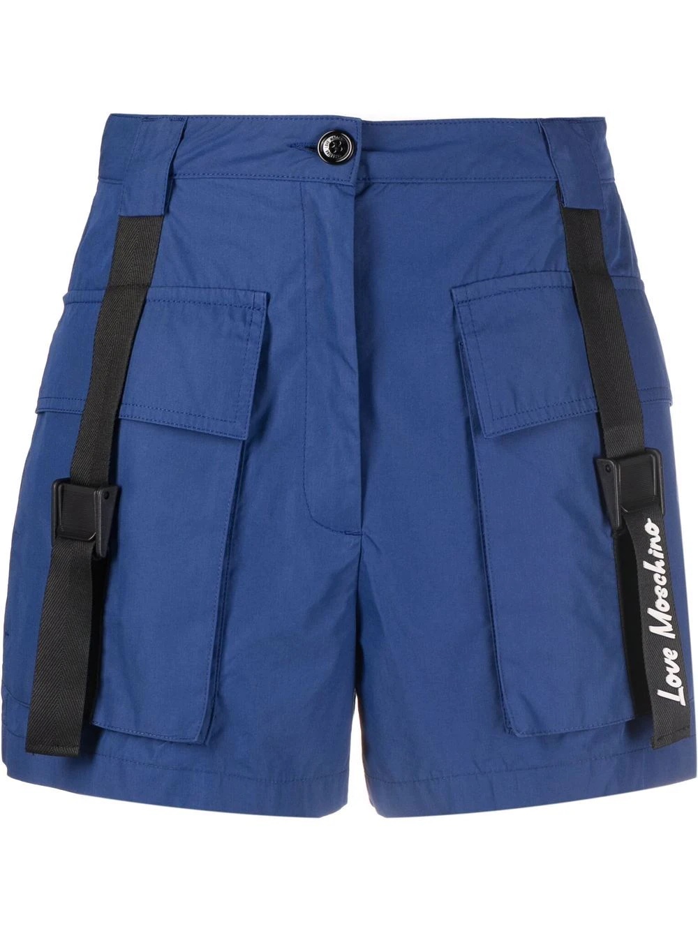 high-waisted cargo shorts - 1