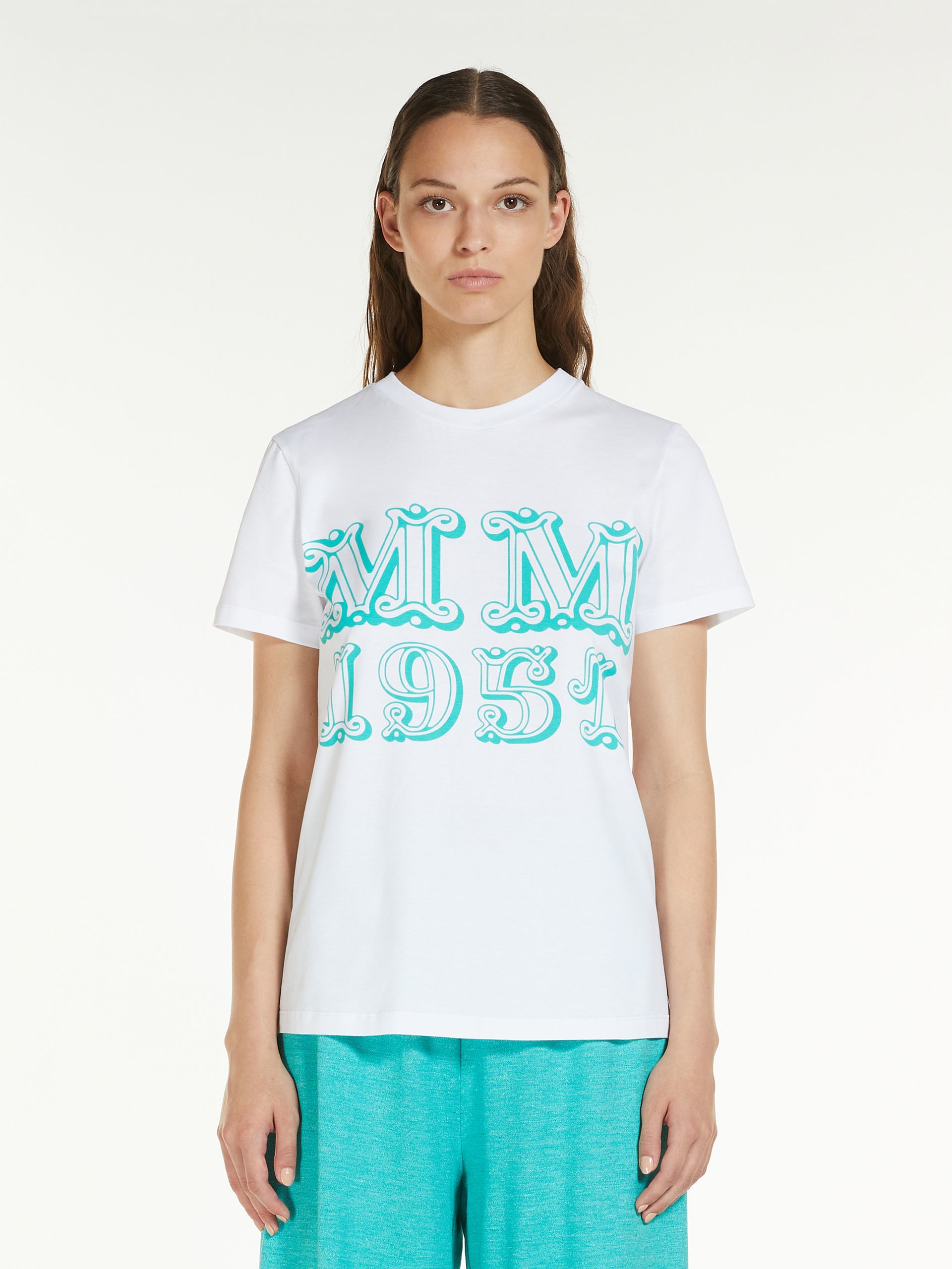 maxmara tシャツ mincio Max Mara MINCIO Printed cotton T-shirt | REVERSIBLE