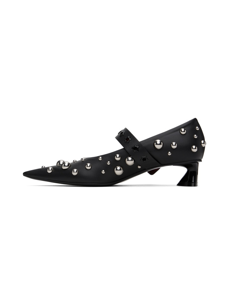 Stella McCartney Black Elsa Studded Kitten Heels outlook