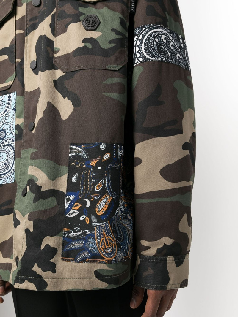 camouflage-print paisley-patch jacket 5