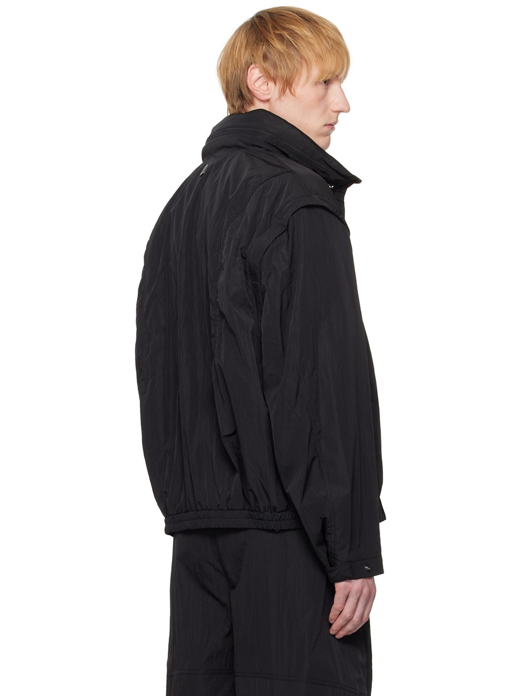 Black Nylon Track Jacket - 3