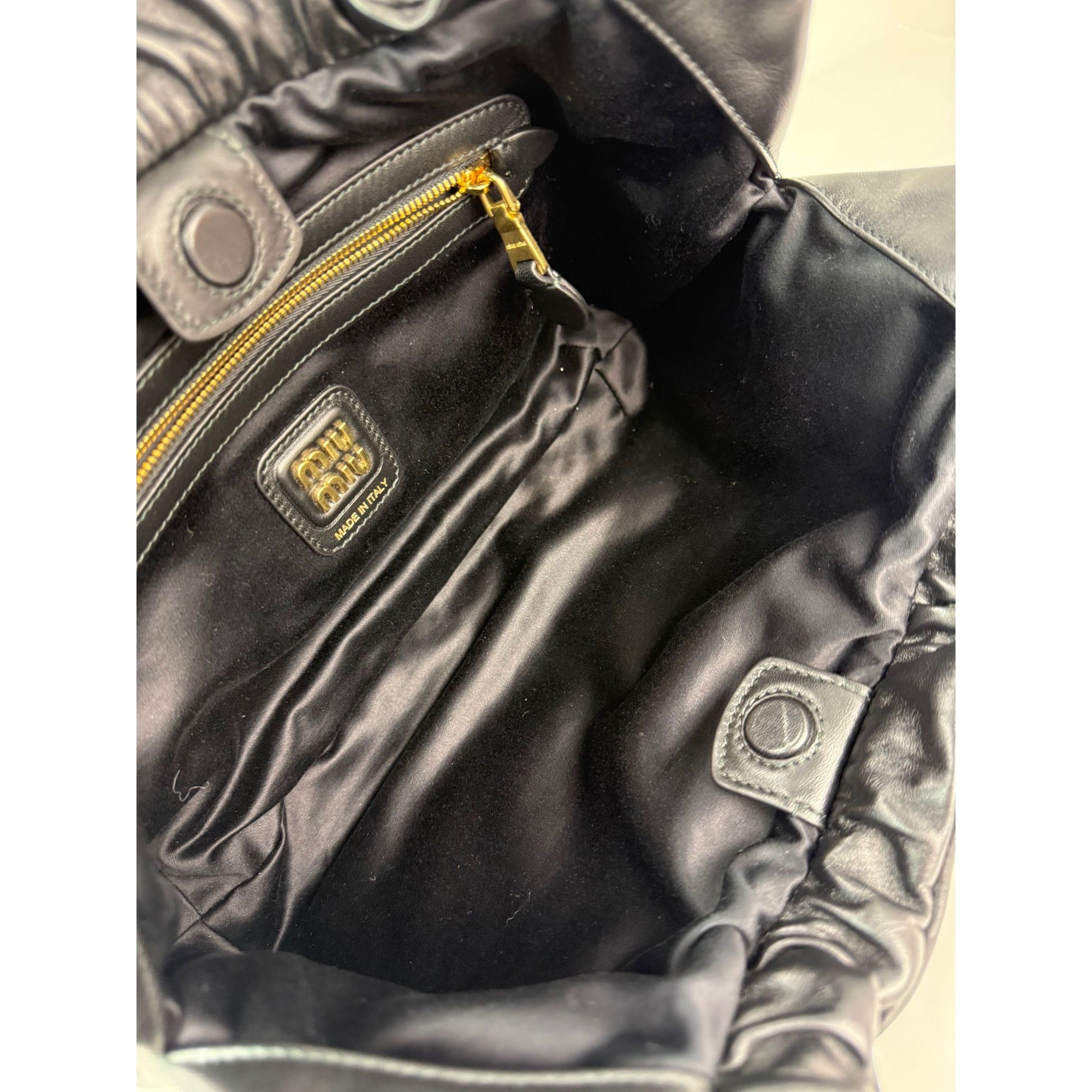 Miu Miu Nappa Black Leather Hobo Bag - 14
