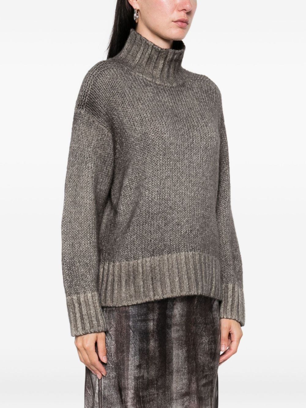 high-neck ribbed sweater - 3