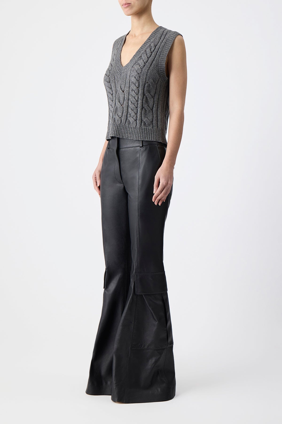 Selsey Knit Top in Dark Grey Multi Cashmere - 3