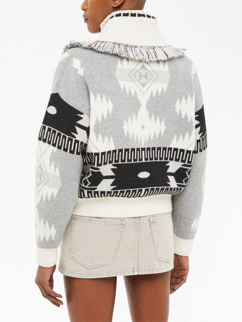 Icon jacquard cardigan bomber - 6