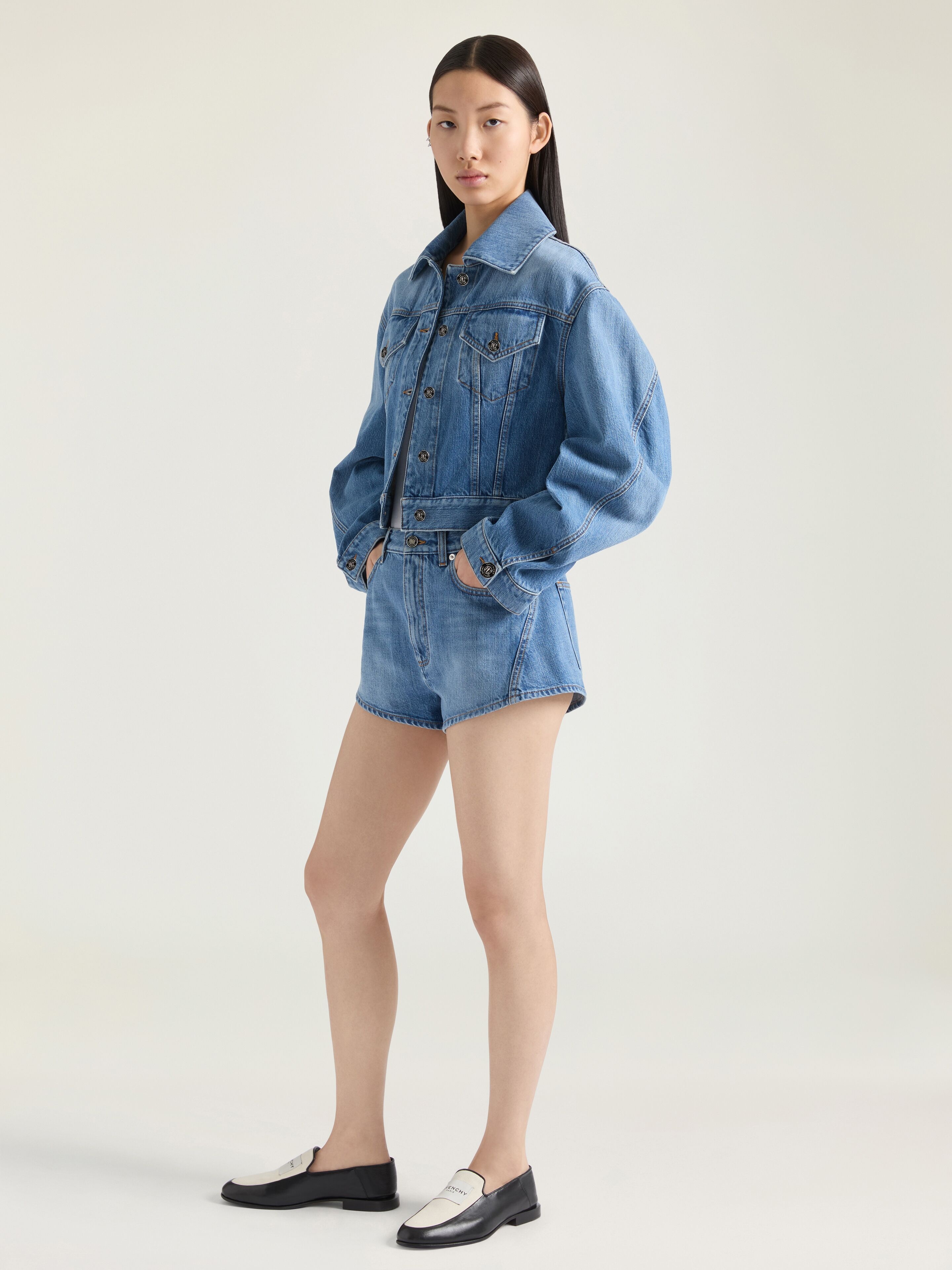 JACKET IN WASHED DENIM - 3