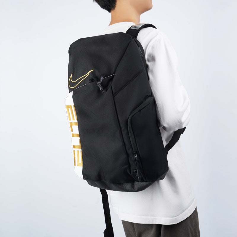 Nike Elite Pro Basketball Backpack 'Black White Metallic Gold' BA6164-013 - 7