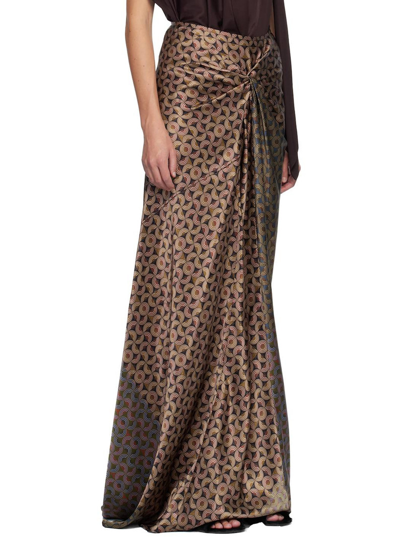 Burgundy Draped Maxi Skirt 2