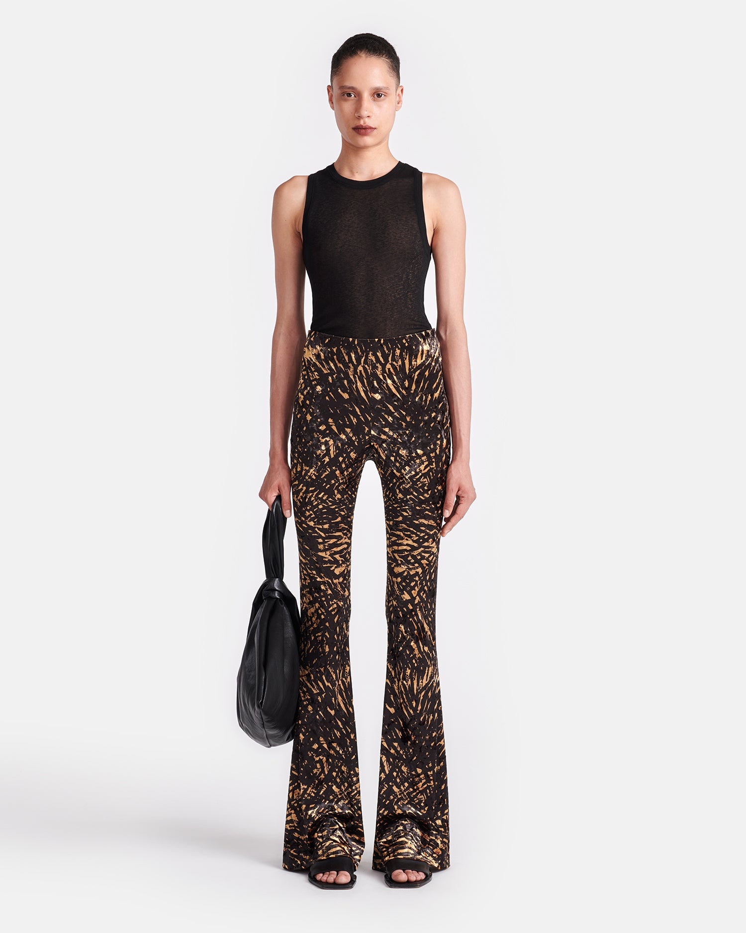Crushed Velvet Flared Leggings - 2