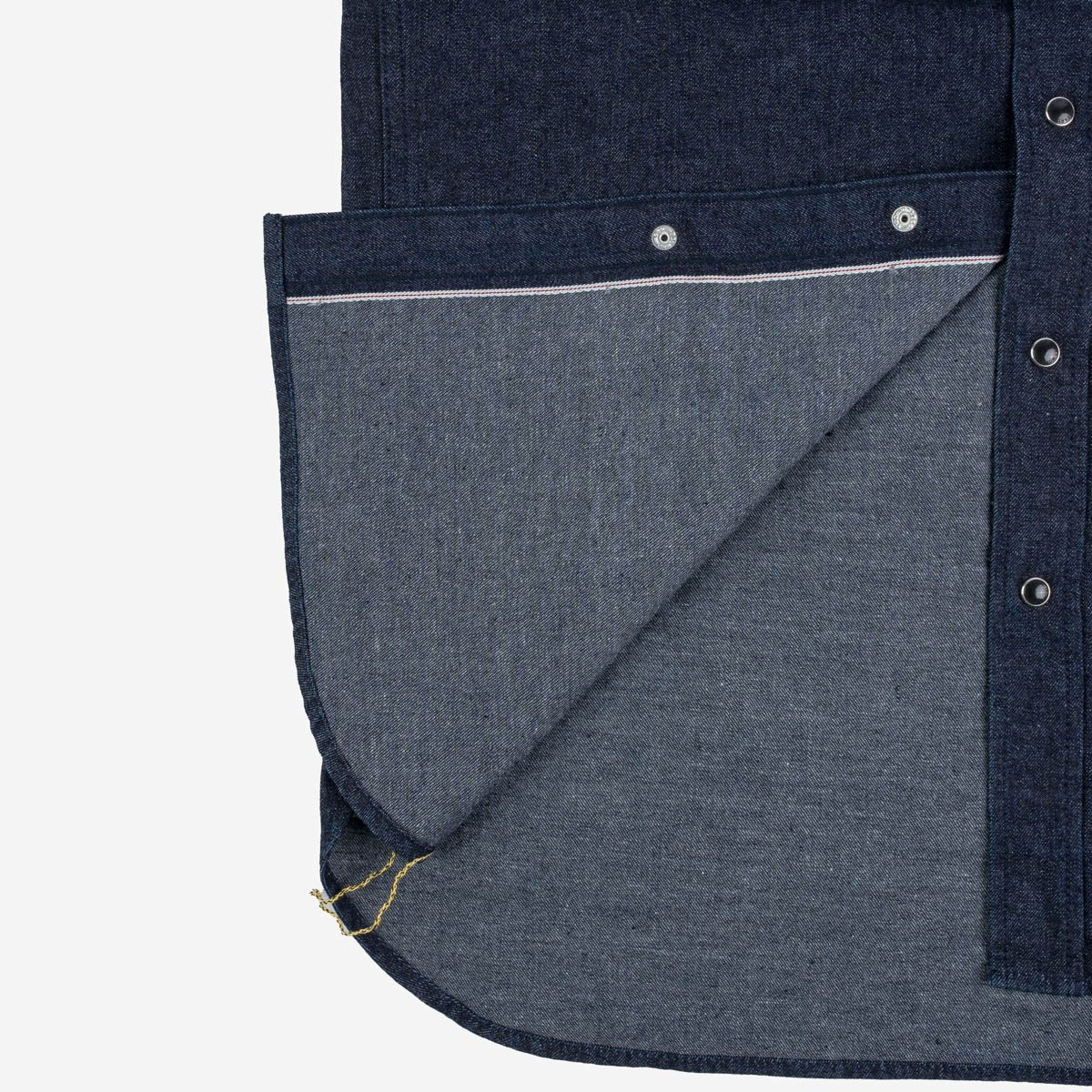 IHSH-350-IND 10oz Selvedge Denim Western Shirt - Indigo - 17