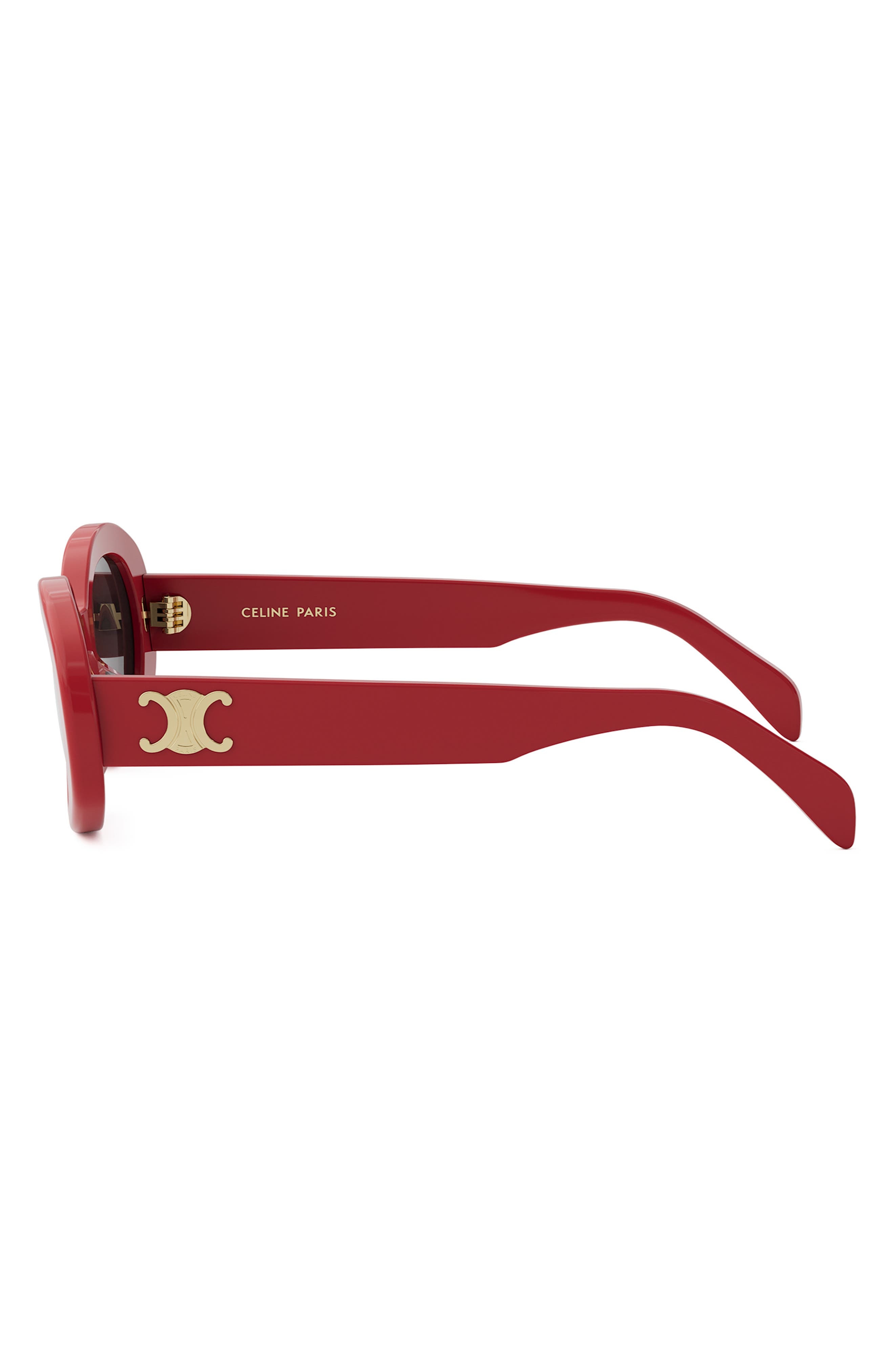 CELINE Triomphe 52mm Oval Sunglasses in Red/Smoke at Nordstrom - 4