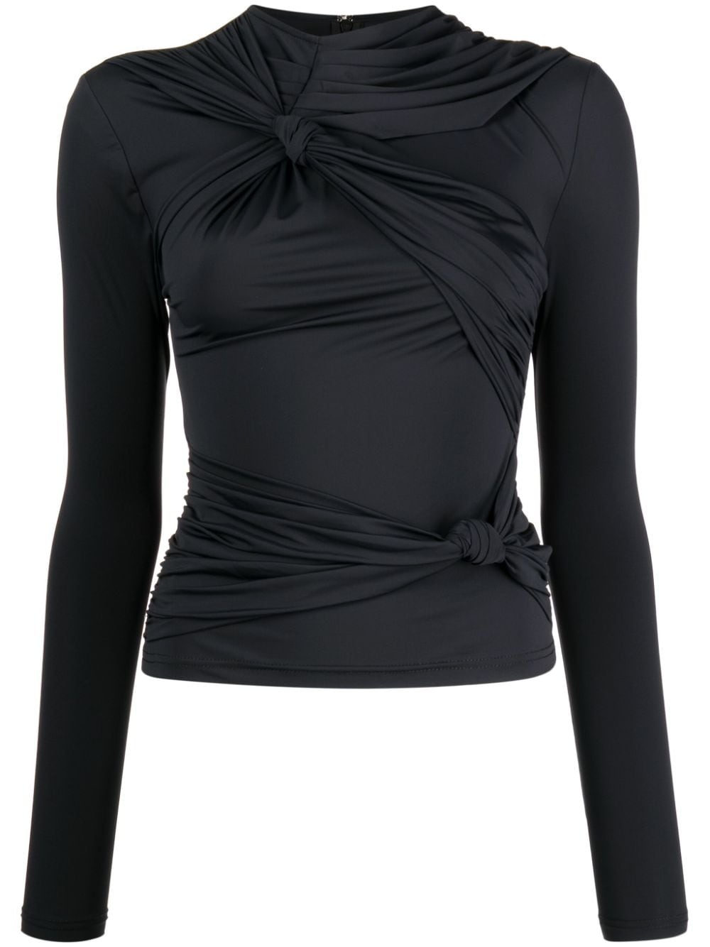 knot-detail long-sleeved top - 1