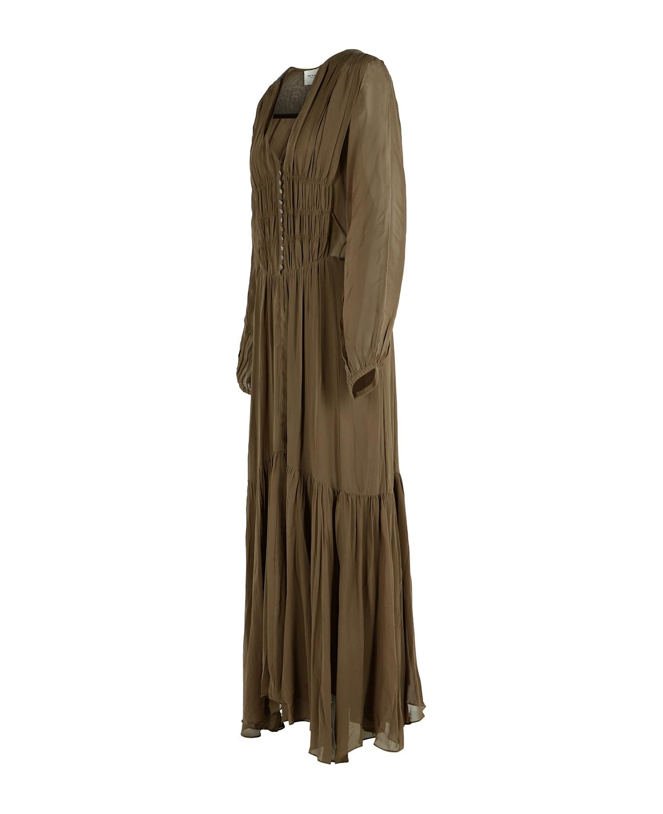Briane' Khaki Viscose Dress - 2