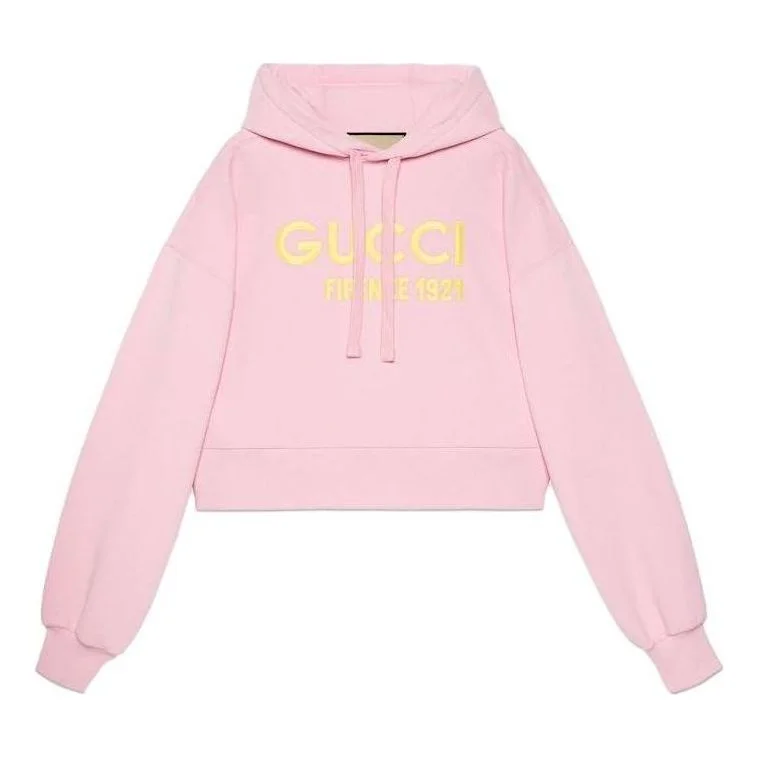 (WMNS) Gucci Cotton Hooded Sweatshirt With Embroidery 'Pink' 765384-XJF0S-5358 - 1