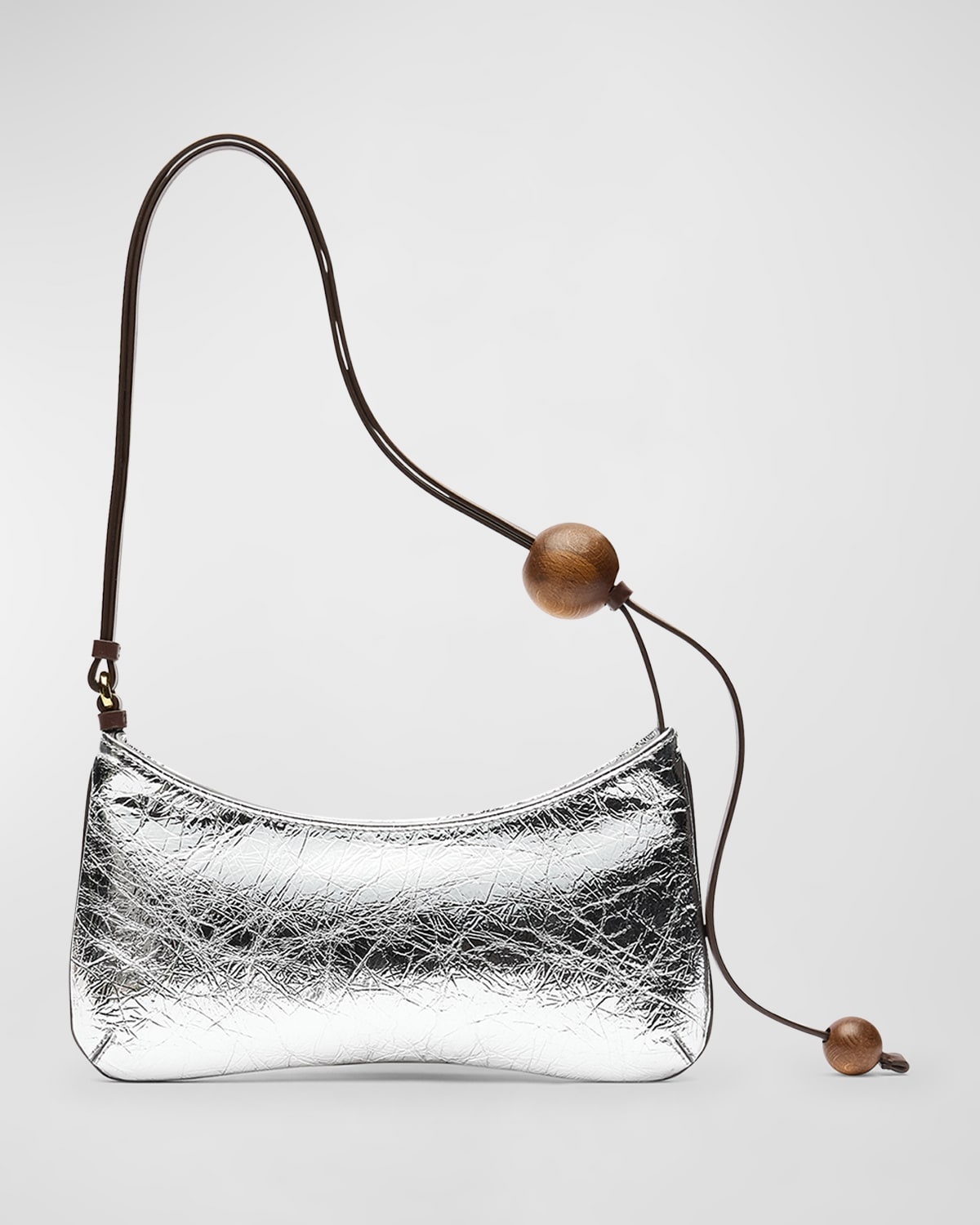 Le Bisou Perle Metallic Leather Shoulder Bag - 4