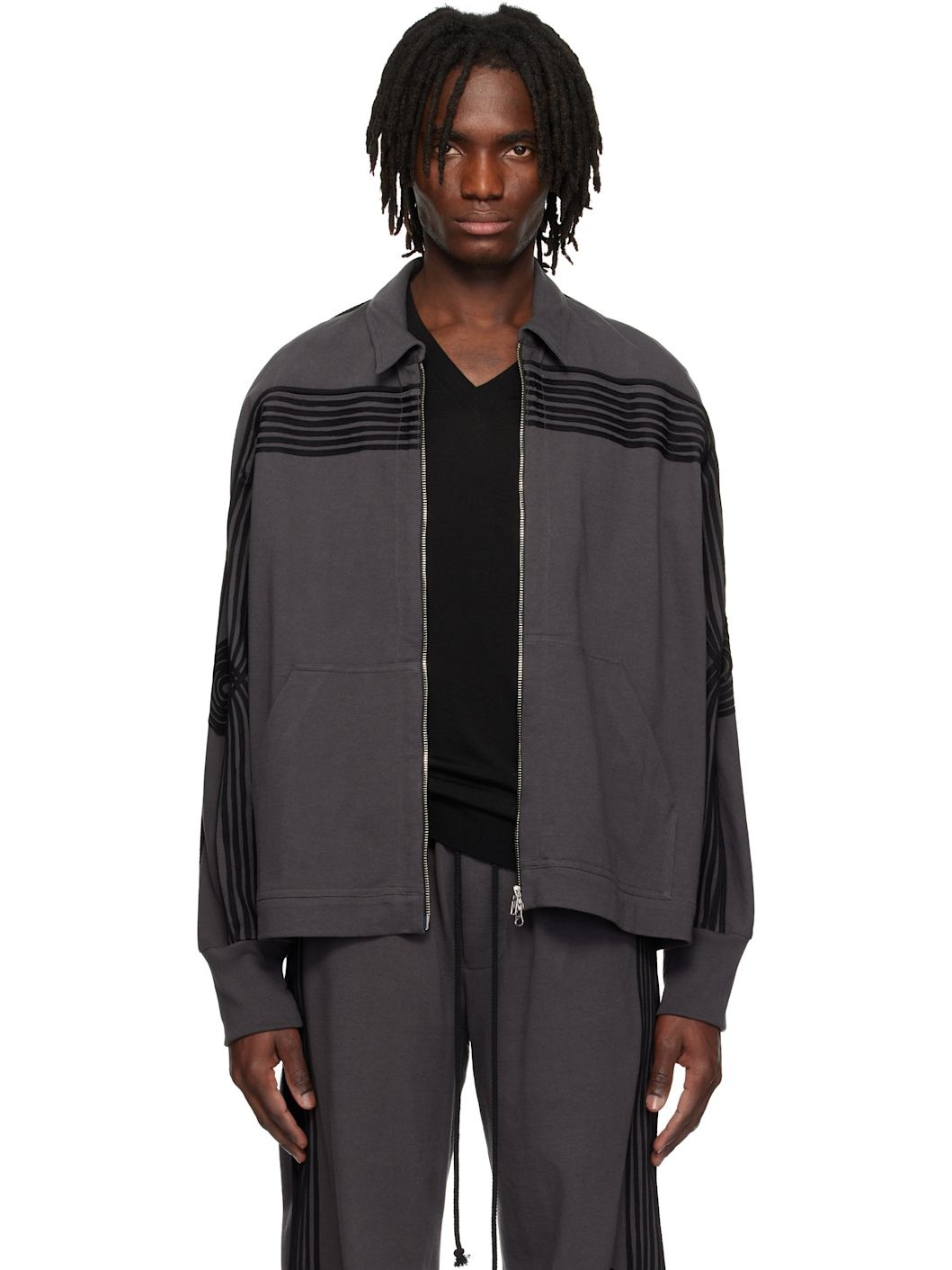 Gray 'Appliqué' Track Jacket - 1