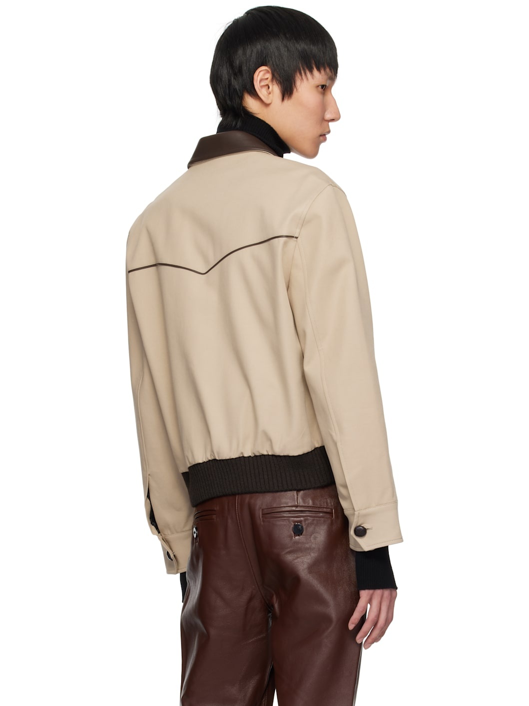 Beige Western Harrington Jacket - 3