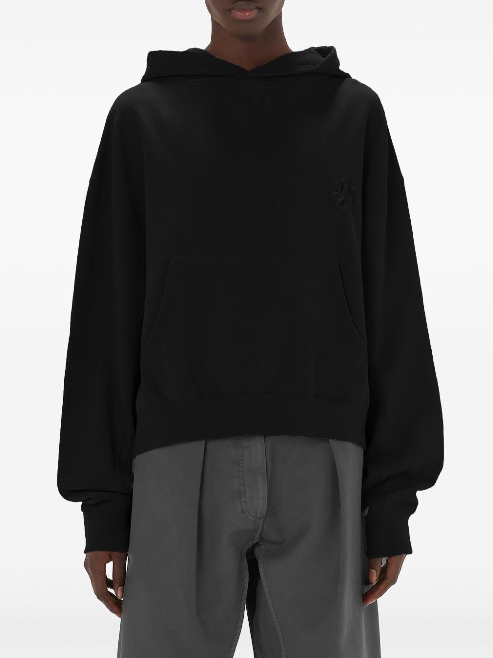 logo-embroidered organic cotton hoodie - 3