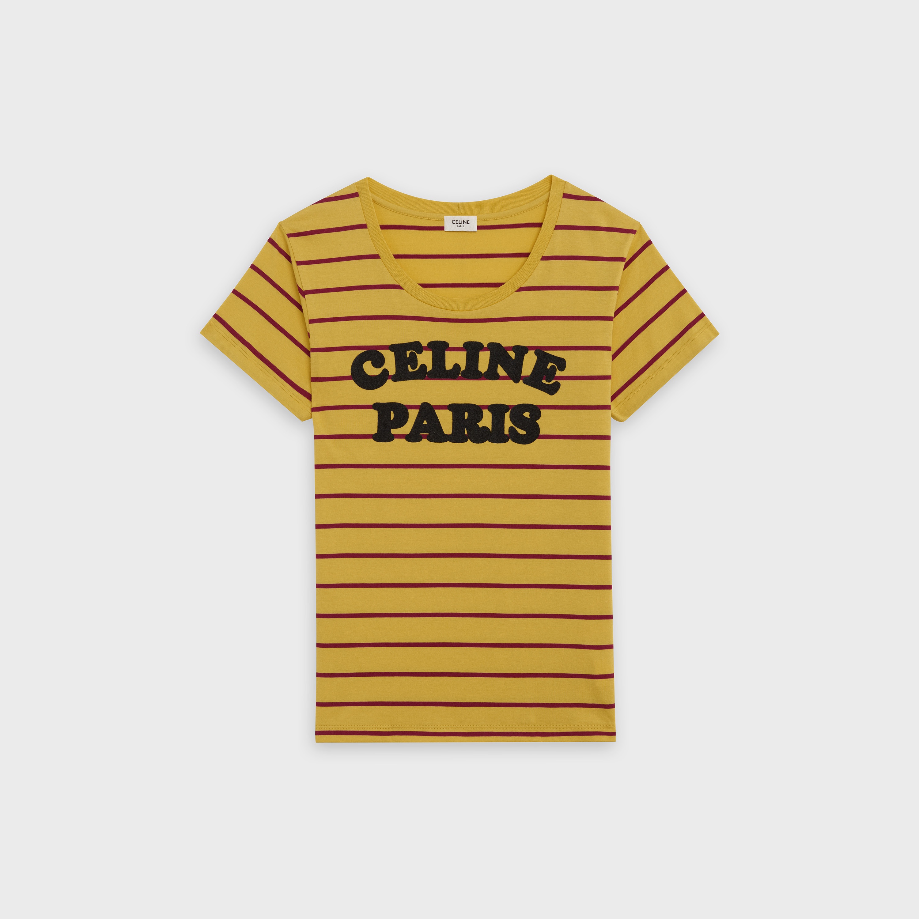 T-SHIRT IN STRIPED FLOCKED COTTON - 1