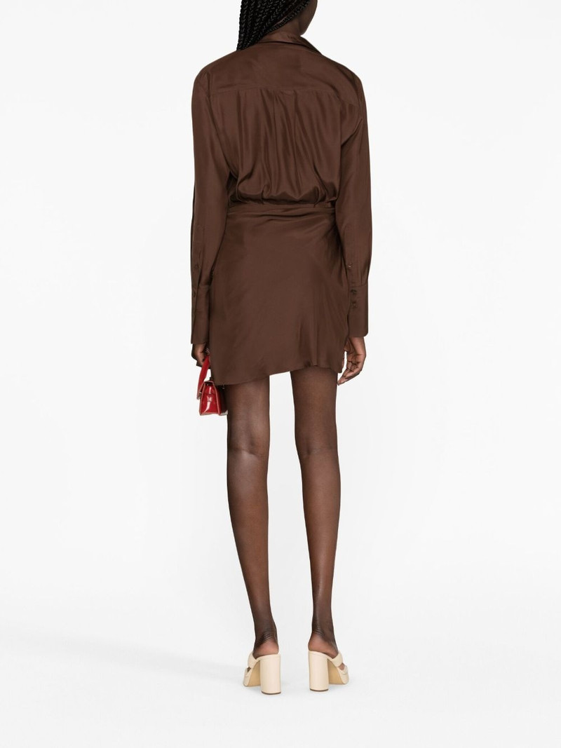 Gravia draped silk shirtdress 4