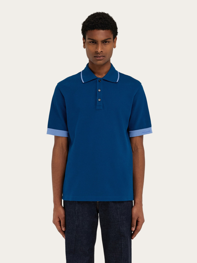 FERRAGAMO Polo shirt with contrasting sleeve detail outlook